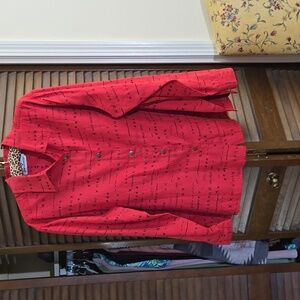 Erin London Red Patterned Ladies Casual Shirt